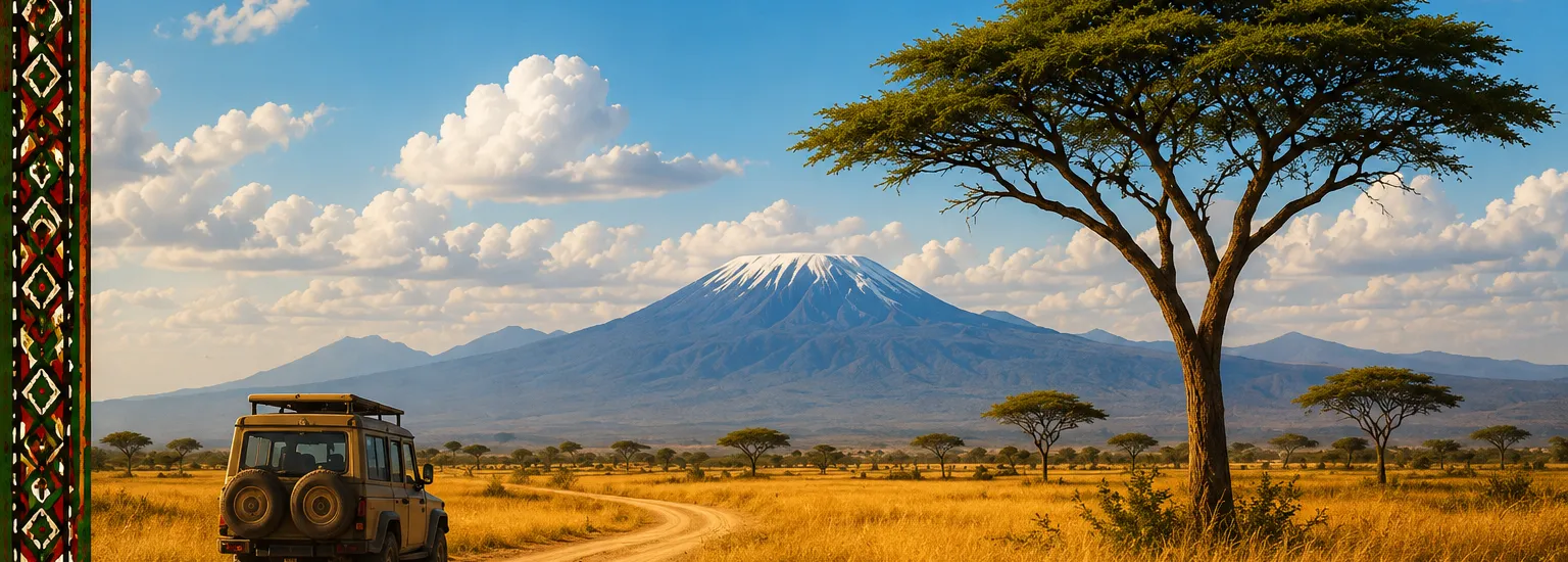 Kenyan savanna with Mount Kilimanjaro
